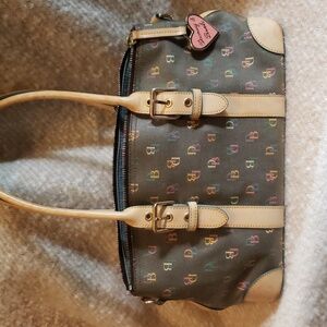 Dooney & Bourke Gray Handbag with Multicolor Monogram